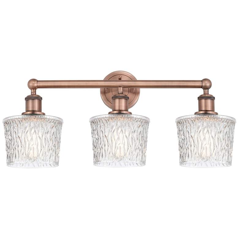 Image 1 Niagra 24.5" Wide 3 Light Antique Copper Bath Vanity Light With Clear