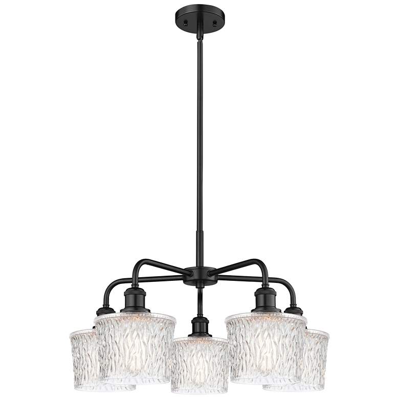 Image 1 Niagra 24.5" Wide 5 Light Matte Black Stem Hung Chandelier With Clear 
