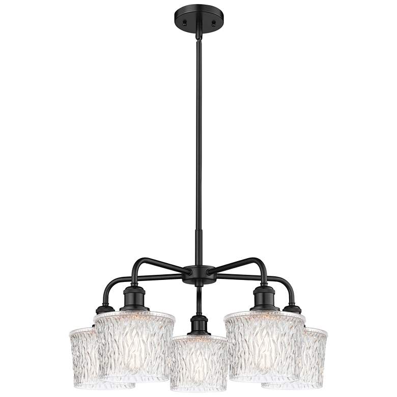Image 1 Niagra 24.5" Wide 5 Light Matte Black Stem Hung Chandelier With Clear