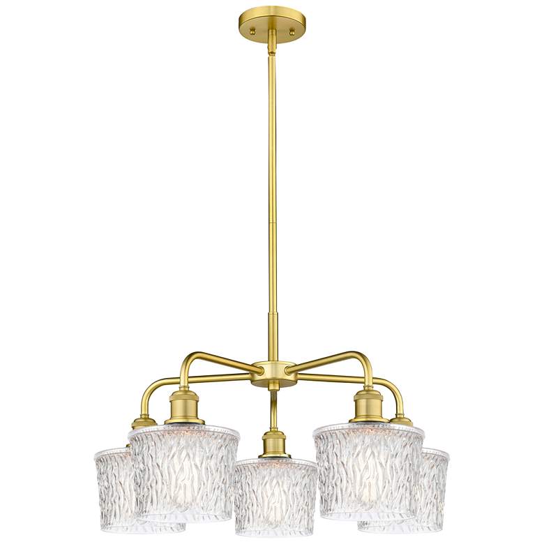 Image 1 Niagra 24.5" Wide 5 Light Satin Gold Stem Hung Chandelier With Clear S