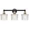Niagra 24.5"W 3 Light Black Antique Brass Bath Light With Clear Shade