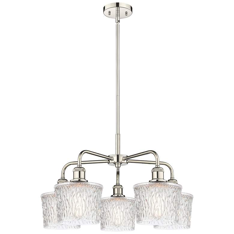 Image 1 Niagra 24.5"W 5 Light Polished Nickel Stem Hung Chandelier With Clear 