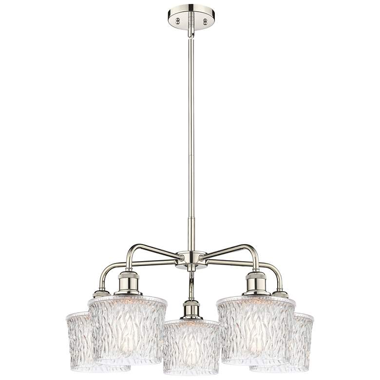 Image 1 Niagra 24.5"W 5 Light Polished Nickel Stem Hung Chandelier With Clear