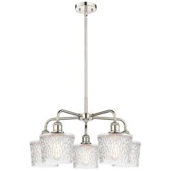 Niagra 24.5&quot;W 5 Light Polished Nickel Stem Hung Chandelier With Clear