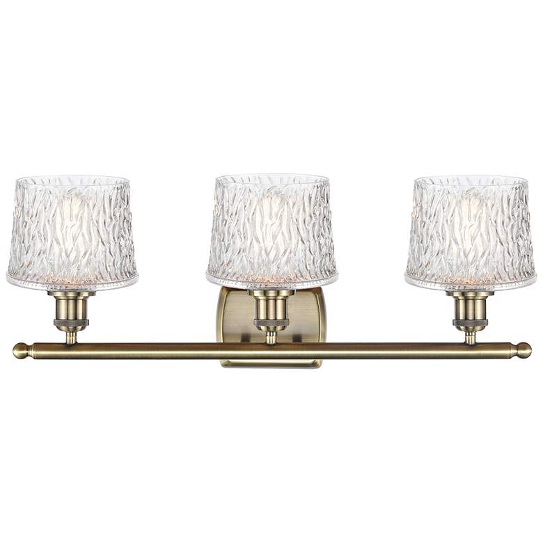 Image 3 Niagra 26 inch Wide 3 Light Antique Brass Bath Vanity Light w/ Clear Shade more views
