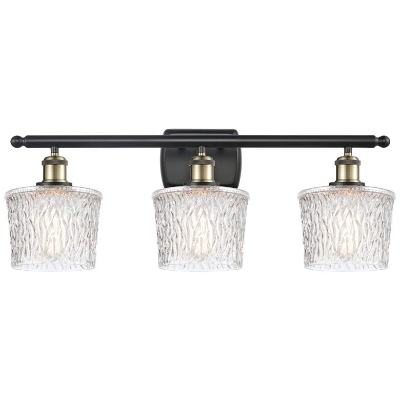 Image 1 Niagra 26" Wide 3 Light Black Brass Bath Vanity Light w/ Clear Shade