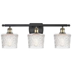 Niagra 26" Wide 3 Light Black Brass Bath Vanity Light w/ Clear Shade