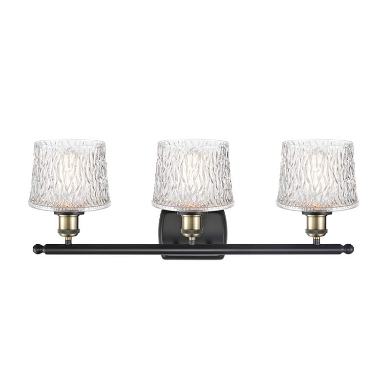 Image 2 Niagra 26" Wide 3 Light Black Brass Bath Vanity Light w/ Clear Shade more views