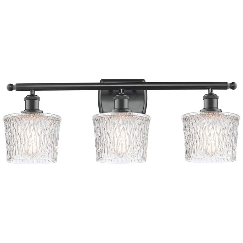 Image 1 Niagra 26" Wide 3 Light Matte Black Bath Vanity Light w/ Clear Shade