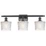 Niagra 26" Wide 3 Light Matte Black Bath Vanity Light w/ Clear Shade