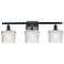 Niagra 26" Wide 3 Light Matte Black Bath Vanity Light w/ Clear Shade