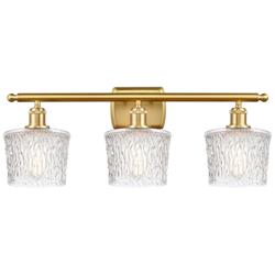 Niagra 26" Wide 3 Light Satin Gold Bath Vanity Light w/ Clear Shade