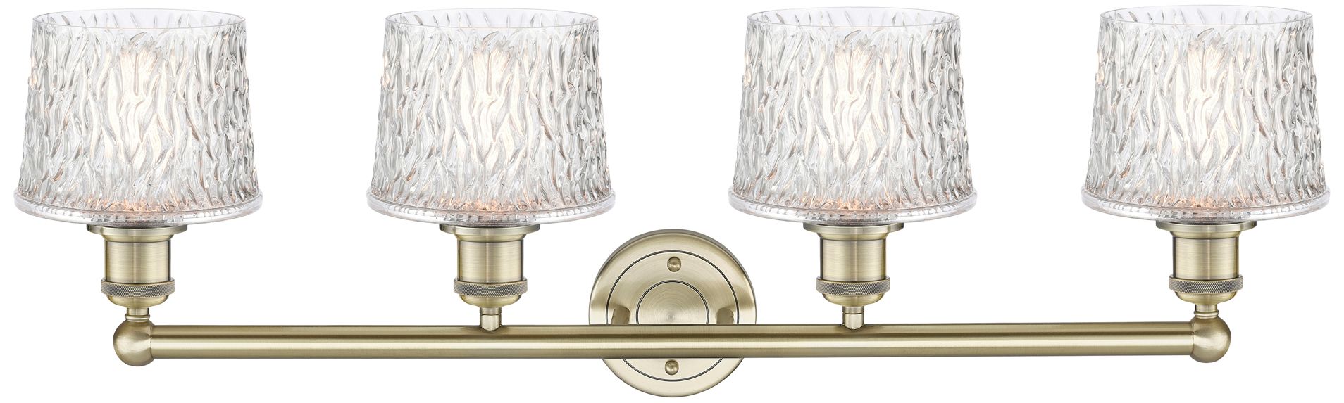 Image 3 Niagra 33.5" Wide 4 Light Antique Brass Bath Vanity Light With Clear S more views