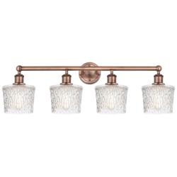 Niagra 33.5&quot; Wide 4 Light Antique Copper Bath Vanity Light With Clear