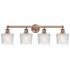 Niagra 33.5" Wide 4 Light Antique Copper Bath Vanity Light With Clear 