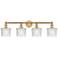 Niagra 33.5" Wide 4 Light Brushed Brass Bath Vanity Light With Clear S