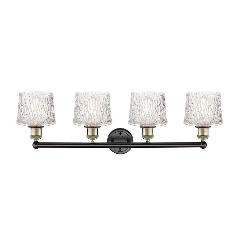 Image 2 Niagra 33.5"W 4 Light Black Antique Brass Bath Light With Clear Shade more views