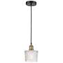 Niagra 6.5" Wide Black Brass Corded Mini Pendant With Clear Shade
