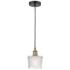 Niagra 6.5" Wide Black Brass Corded Mini Pendant With Clear Shade