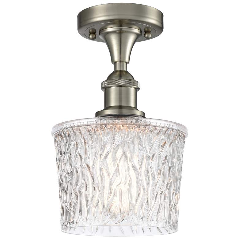 Image 1 Niagra 6.5" Wide Brushed Satin Nickel Semi Flush Mount w/ Clear Shade