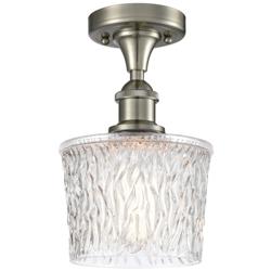 Niagra 6.5" Wide Brushed Satin Nickel Semi Flush Mount w/ Clear Shade