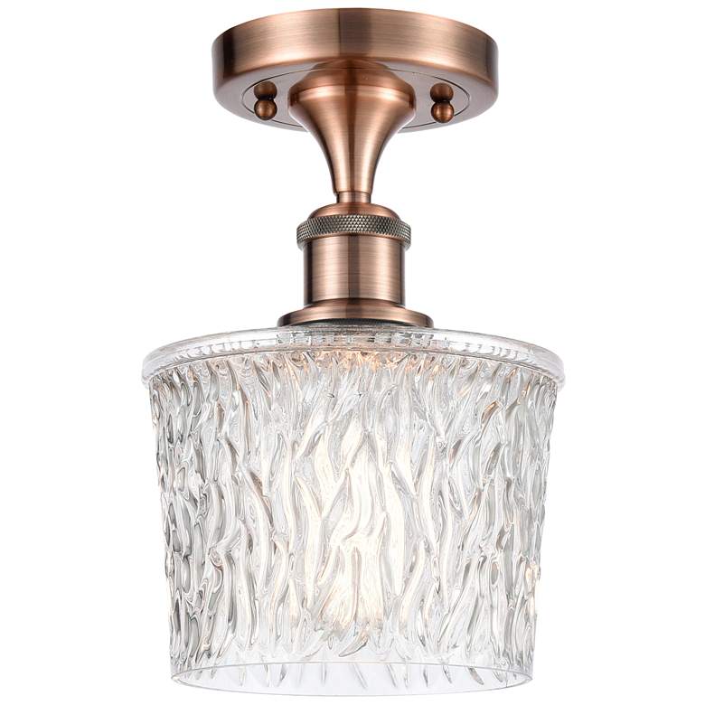 Image 1 Niagra 6.5" Wide Copper Semi Flush Mount w/ Clear Shade