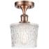 Niagra 6.5" Wide Copper Semi Flush Mount w/ Clear Shade