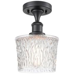 Niagra 6.5" Wide Matte Black Semi Flush Mount w/ Clear Shade
