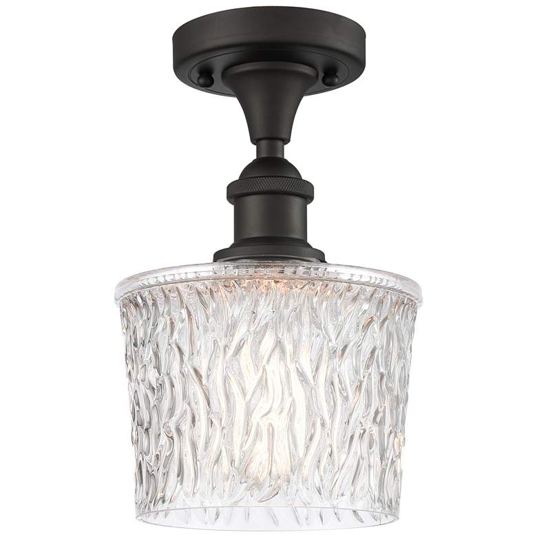 Image 1 Niagra 6.5" Wide Oil Rubbed Bronze Semi Flush Mount w/ Clear Shade