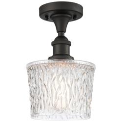 Niagra 6.5" Wide Oil Rubbed Bronze Semi Flush Mount w/ Clear Shade