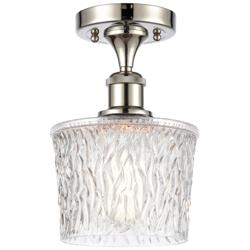 Niagra 6.5" Wide Polished Nickel Semi Flush Mount w/ Clear Shade