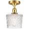 Niagra 6.5" Wide Satin Gold Semi Flush Mount w/ Clear Shade
