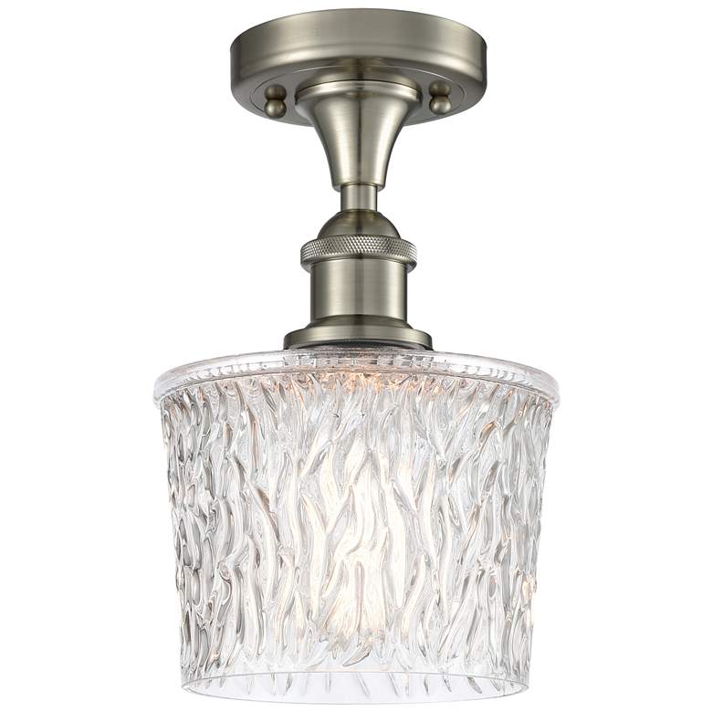 Image 1 Niagra 7" LED Semi-Flush Mount - Brushed Satin Nickel - Clear Shade