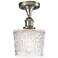 Niagra 7" LED Semi-Flush Mount - Brushed Satin Nickel - Clear Shade