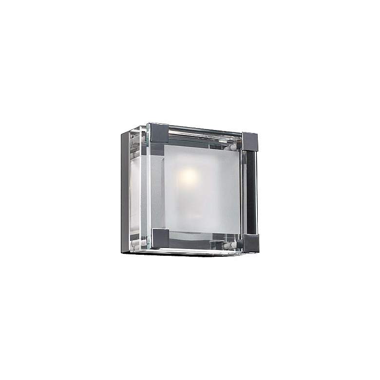 Image 1 Nice Cube Frosted Glass 5 1/4 inch High ADA Wall Sconce