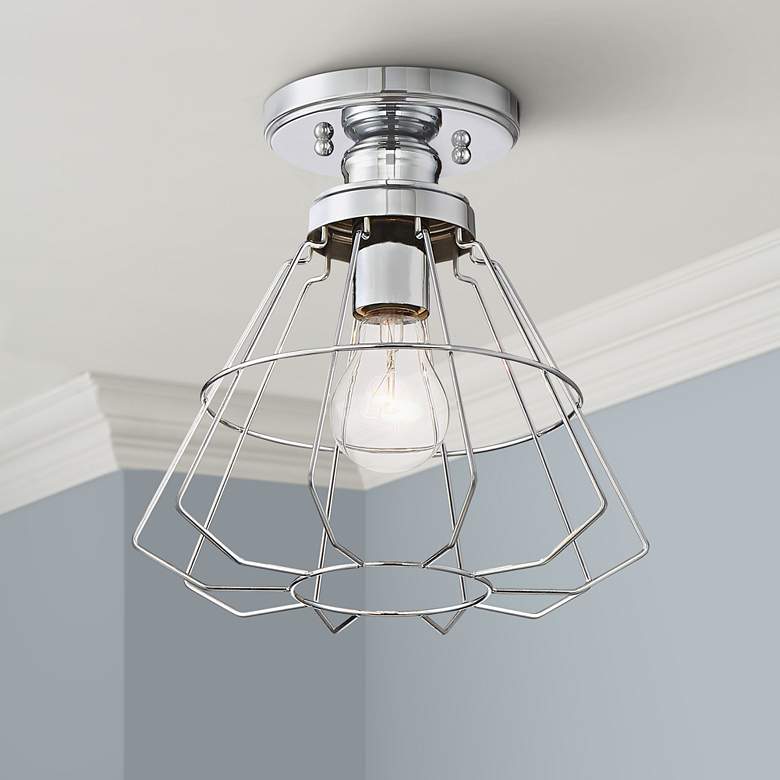 Image 1 Nicholas 10" Wide Chrome Ceiling Light