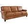 Nicholas 86" Wide Rustic Tan Leather Sofa