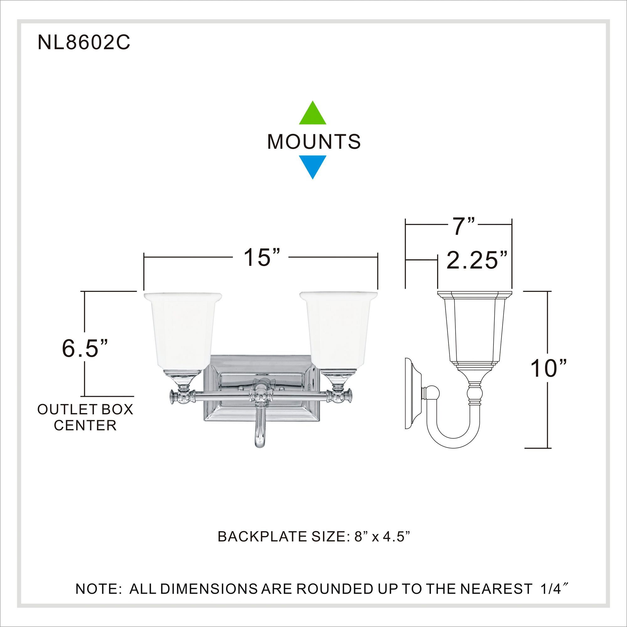 Nicholas Collection Polished Chrome 15" Wide Bathroom Light M8811