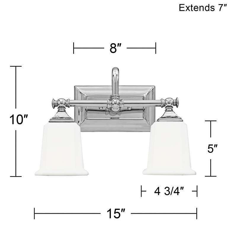 Image 5 Nicholas Collection Polished Chrome 15 inch Wide Bathroom Light more views