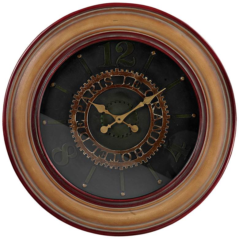 Image 1 Nicholls 30 inch Round Distressed Large Wall Clock