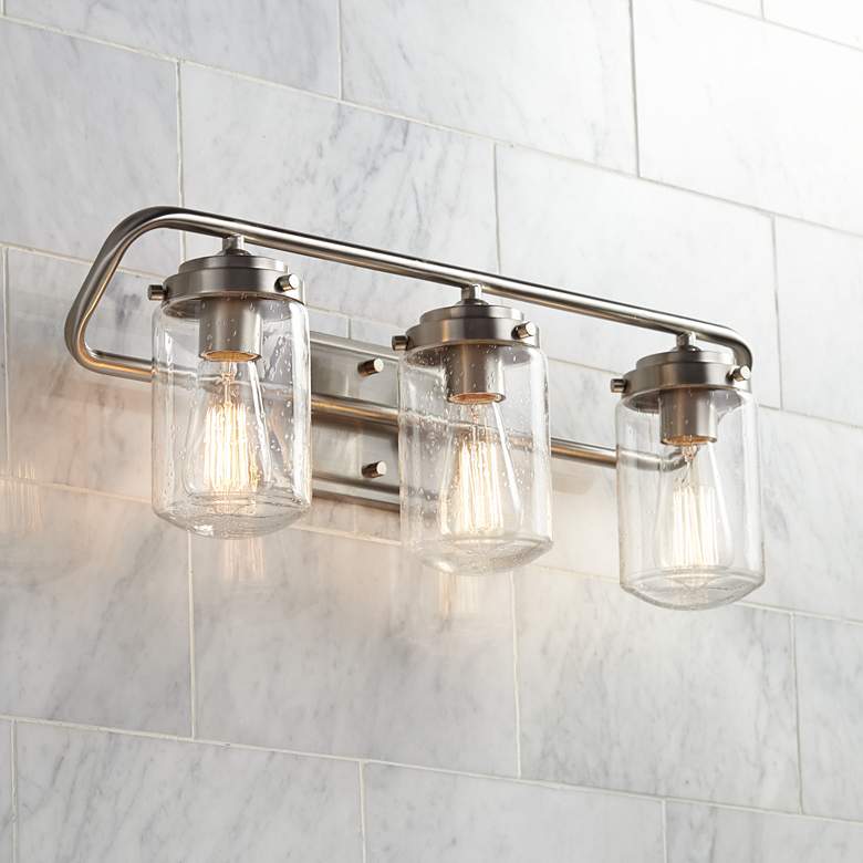 Image 1 Nichols 24" Wide Brushed Nickel 3-Light Bath Light