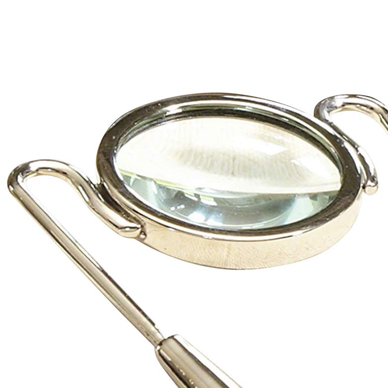 Image 3 Nickel Decorative Lorgnette Magnifying Glass more views