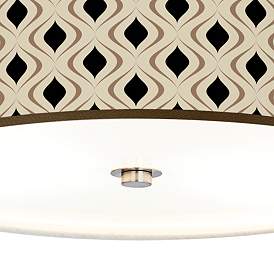 Image3 of Nickel Finish 14" Wide Ceiling Light with Opaque Shade more views