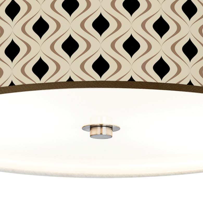 Image 3 Nickel Finish 14 inch Wide Ceiling Light with Opaque Shade more views