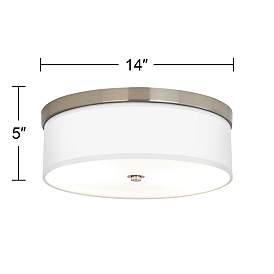 Image4 of Nickel Finish 14" Wide Ceiling Light with Opaque Shade more views