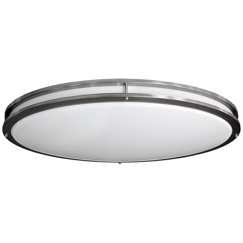 Image 2 Nickel Oval 32 1/2 inch Wide 4707 Lumen LED Ceiling Light