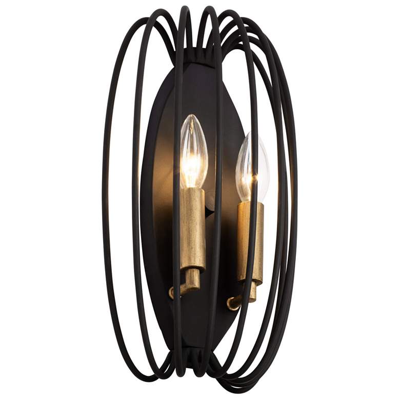 Image 3 Nico 2-Lt Sconce - Carbon & Havana Gold more views