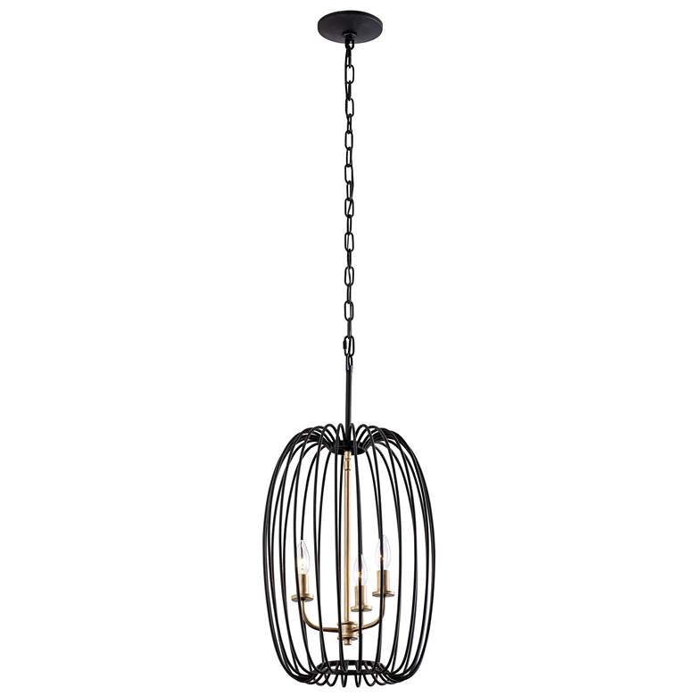 Image 1 Nico 3-Lt Foyer Pendant - Carbon & Havana Gold