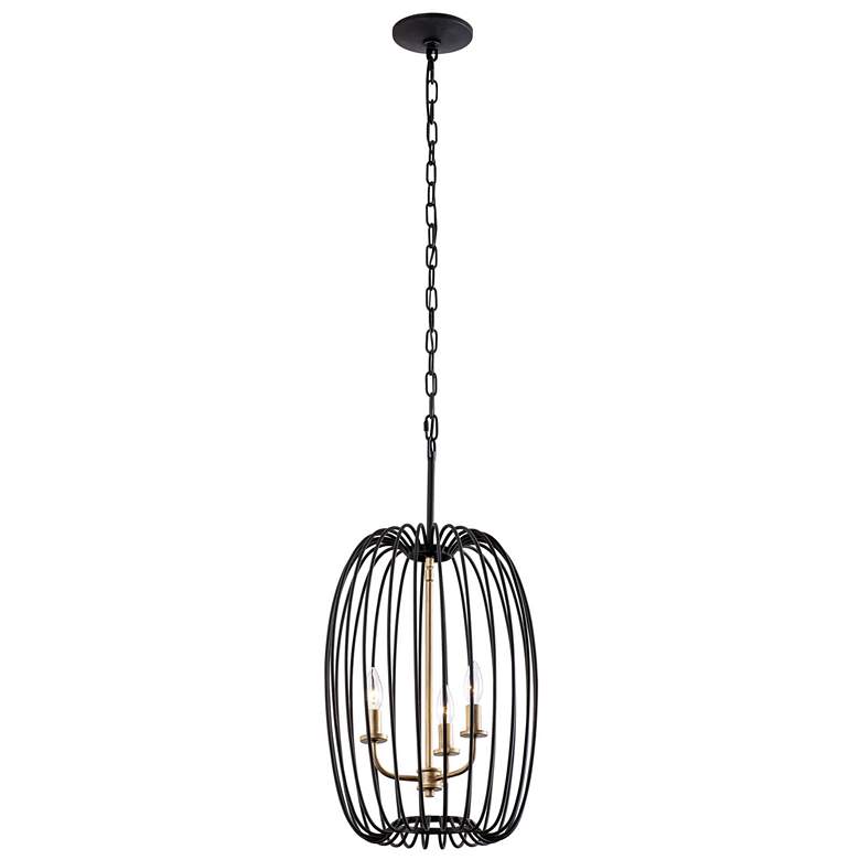 Image 1 Nico 3-Lt Foyer Pendant - Carbon &#38; Havana Gold