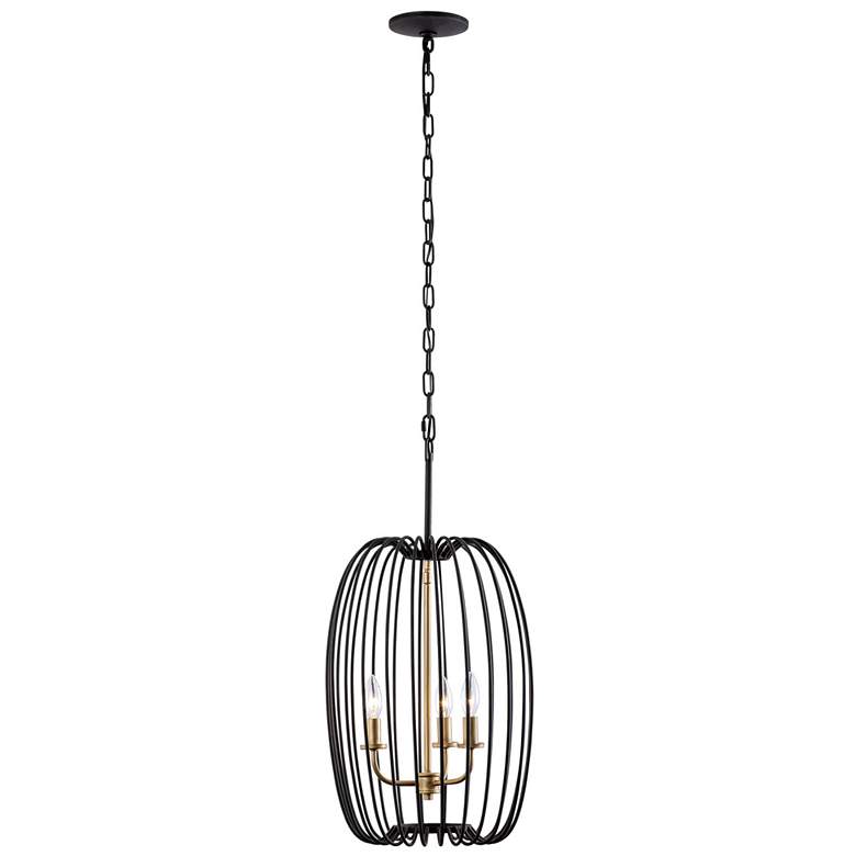 Image 2 Nico 3-Lt Foyer Pendant - Carbon & Havana Gold more views